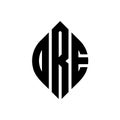 DRE circle letter logo design with circle and ellipse shape. DRE ellipse letters with typographic style. The three initials form a Royalty Free Stock Photo