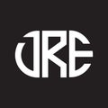 DRE letter logo design on black background. DRE creative initials letter logo concept. DRE letter design