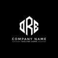 DRE letter logo design with polygon shape. DRE polygon and cube shape logo design. DRE hexagon vector logo template white and Royalty Free Stock Photo