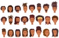 Dreadlocks icons set cartoon vector. African fashion