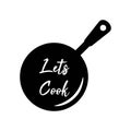 Chef frying pan silhouette logo design vector