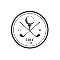 Logos for golf clubs tournament, circular. vintage / retro style
