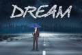 Dream against road leading out to the horizon Royalty Free Stock Photo