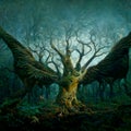 A dream in the ancient forest of the mythology Royalty Free Stock Photo