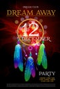 Dream Away Party Flyer. DreamCatcher. Vector Design EPS 10 Royalty Free Stock Photo