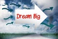 Dream big against road leading out to the horizon Royalty Free Stock Photo