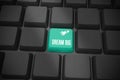 Dream big on black keyboard with green key