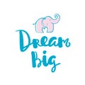 Dream Big Hand written typography poster. Royalty Free Stock Photo