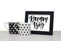 Dream big. Handwritten text, inspirational quote. Modern calligr Royalty Free Stock Photo