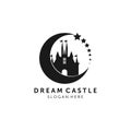 dream castle silhouette logo illustration vector template design