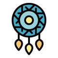 Dream catcher amulet icon color outline vector Royalty Free Stock Photo