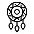 Dream catcher amulet icon, outline style Royalty Free Stock Photo