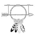 Dream catcher arrow rustic tribal style