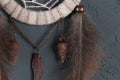 Dream catcher on gray Royalty Free Stock Photo