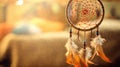 A dream catcher hanging on a wall, AI