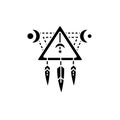 Dream catcher line icon. Isolated vector element. Royalty Free Stock Photo