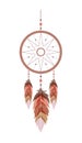 Dream catcher with mandala and feathers. Indian talisman.