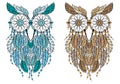 Dream catcher owl, vector