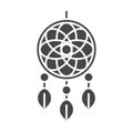 Dream Catcher Tribal Decoration Ornament Silhouette Icon Style