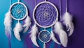 Dream catchers with blue and purple background.