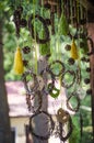 Dream catchers on the veranda Royalty Free Stock Photo