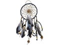 Dream catcher. An Ojibwe traditional item in a white background.