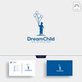 Dream child, creative logo template illustration with business card