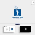 Dream child, creative logo template illustration with business card