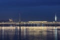 Dream city between asia and european continents. city view from istanbul with metro bridge on gol