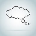 Dream cloud isolated icon. Speech bubble of dreaming icon isolated on background.