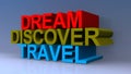 Dream discover travel on on blue Royalty Free Stock Photo