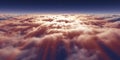 dream fly above clouds ray light Royalty Free Stock Photo