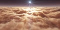 dream fly above clouds ray light Royalty Free Stock Photo