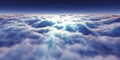 Dream fly above clouds ray light Royalty Free Stock Photo