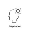 Dream, head, inspiration icon. Element of creative thinkin icon witn name. Thin line icon for website design and development, app