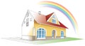 Dream home coming true,rainbow