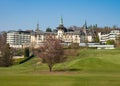 Zurich, Switzerland - March 26th 2022: Majestic front of the luxurious Dolder Grand Hotel