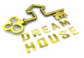 Dream House Or Dreamhouse Key Depicts Ideal Property For You - 3d Illustration