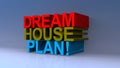 Dream house plan on blue Royalty Free Stock Photo