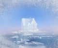 Dream ice house in nord ocean collage Royalty Free Stock Photo