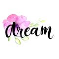 Dream - inspirational word at pastel violet