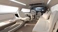 Dream interior of future self driving car Royalty Free Stock Photo