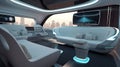 Dream interior of future self driving car Royalty Free Stock Photo