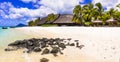 Dream island. tropical paradise. Best beaches of Mauritius island Royalty Free Stock Photo