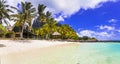 Tropical paradise. Best beaches of Mauritius island, luxury resorts of Le Morne Royalty Free Stock Photo