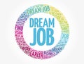 Dream job word cloud, business concept background Royalty Free Stock Photo