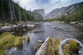 Dream Lake in Rocky Mountain National Park in Colorado on an overcast autumn day Royalty Free Stock Photo