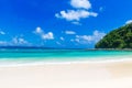 Dream scene. Beautiful white sand beach, the tropical sea . Summer view of nature.