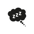 Dream sleep cloud. Rest snoring symbol. Bubble shape Vector. Black white icon. Royalty Free Stock Photo
