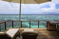 Dream terrace. Water bungalow in the Maldives. Royalty Free Stock Photo